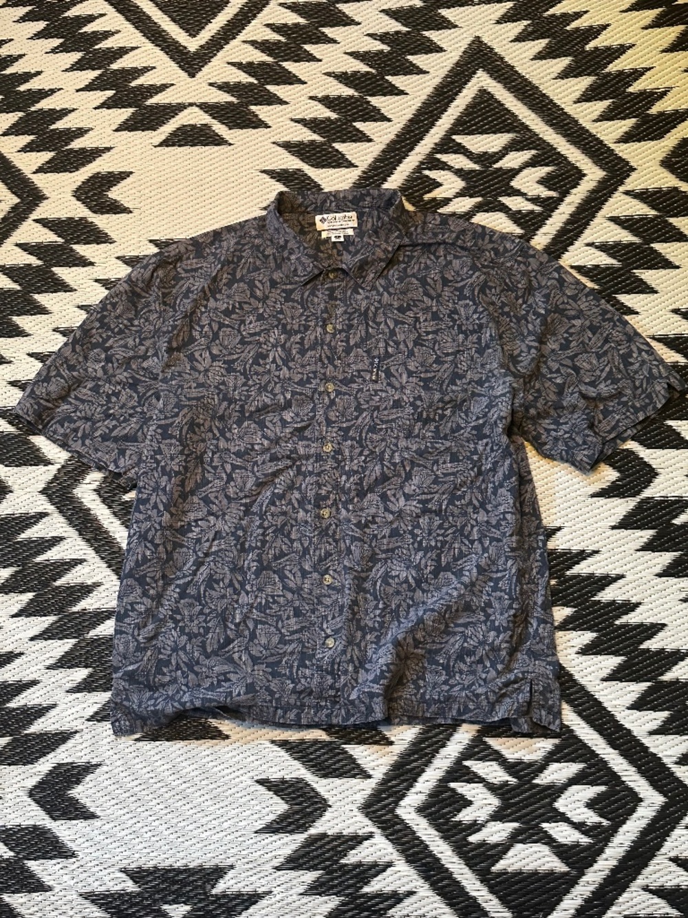 Vintage Columbia Floral Cotton Button Down Shirt